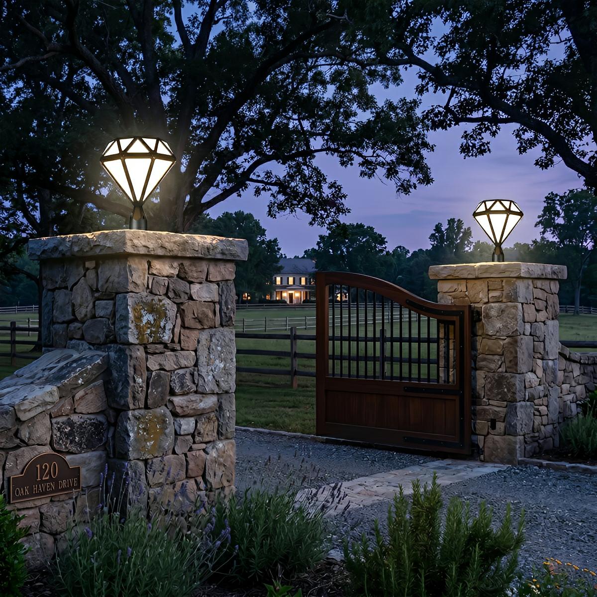 Waterproof Diamond Shape Post Cap Lights Fence Lighting - Flyachilles