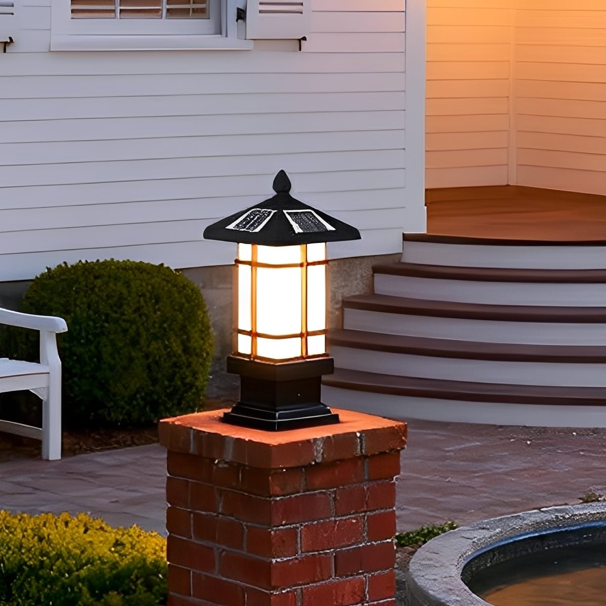 Waterproof Dimming with Remote Black Vintage Solar Fence Post Lights - Flyachilles