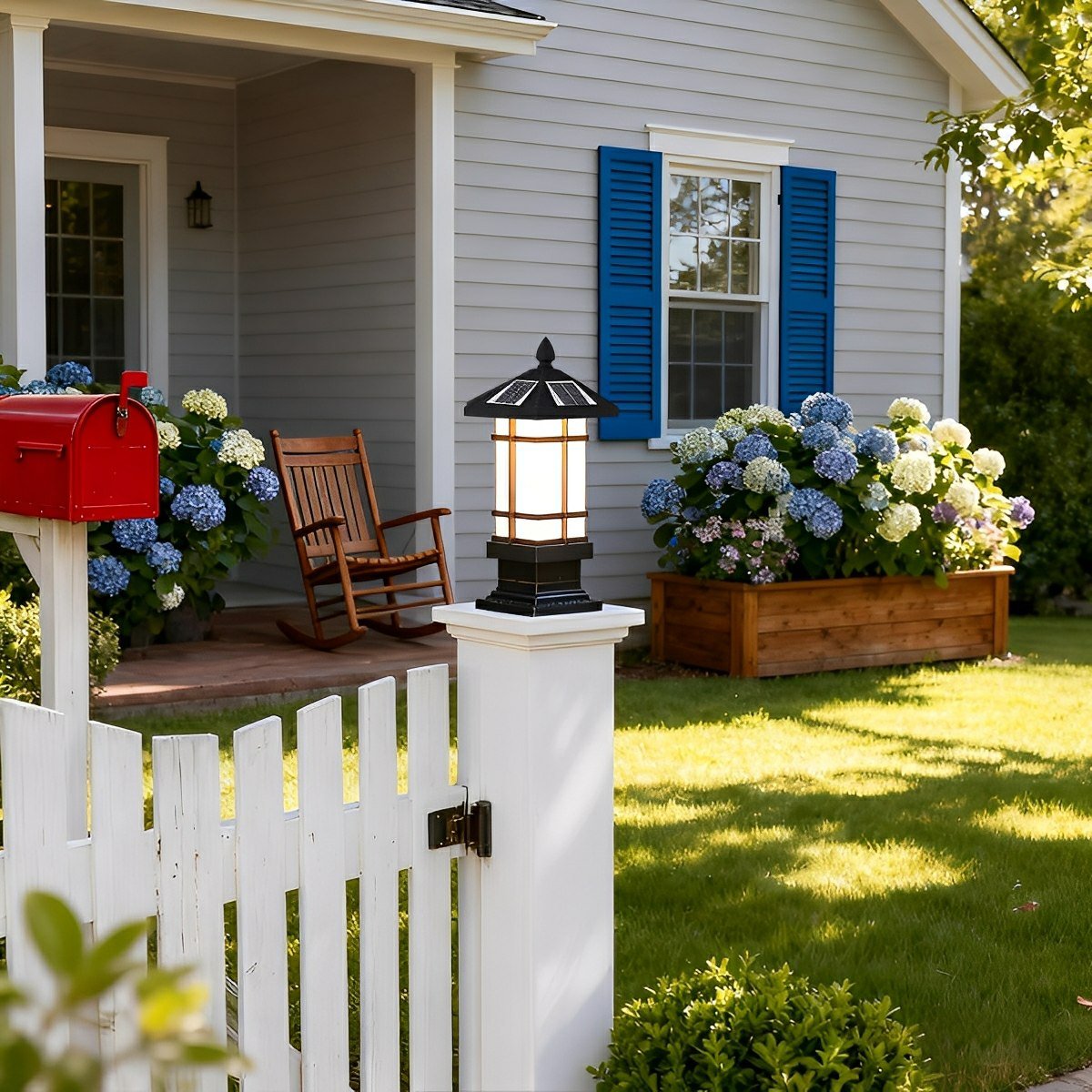 Waterproof Dimming with Remote Black Vintage Solar Fence Post Lights - Flyachilles