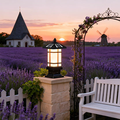 Waterproof Dimming with Remote Black Vintage Solar Fence Post Lights - Flyachilles