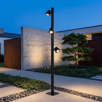 Waterproof Flash Black Modern Column Outdoor Street Pole Lights - Flyachilles