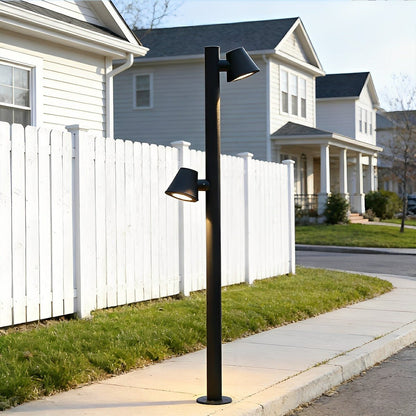 Waterproof Flash Black Modern Column Outdoor Street Pole Lights - Flyachilles