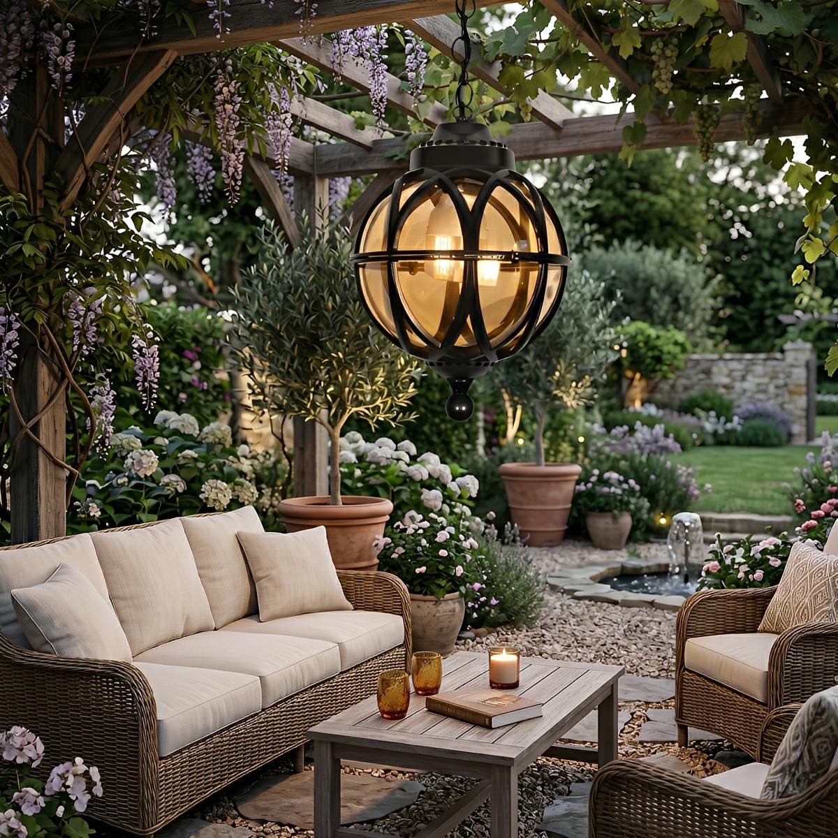 Waterproof Globe Outdoor Hanging Pendant Lights - Flyachilles
