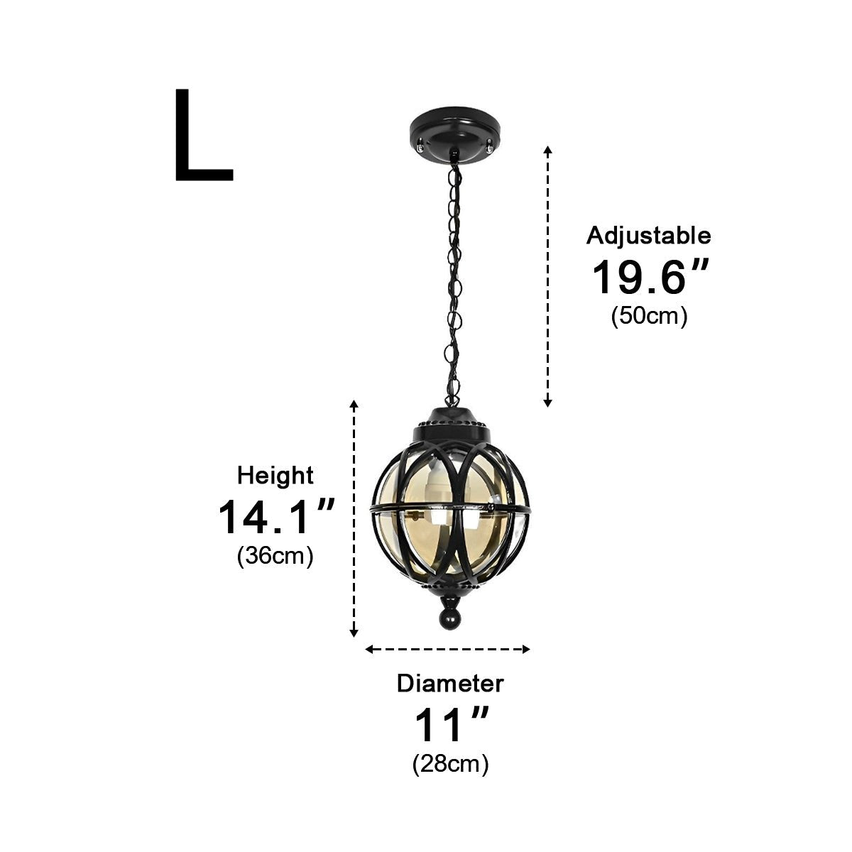 Waterproof Globe Outdoor Hanging Pendant Lights - Flyachilles