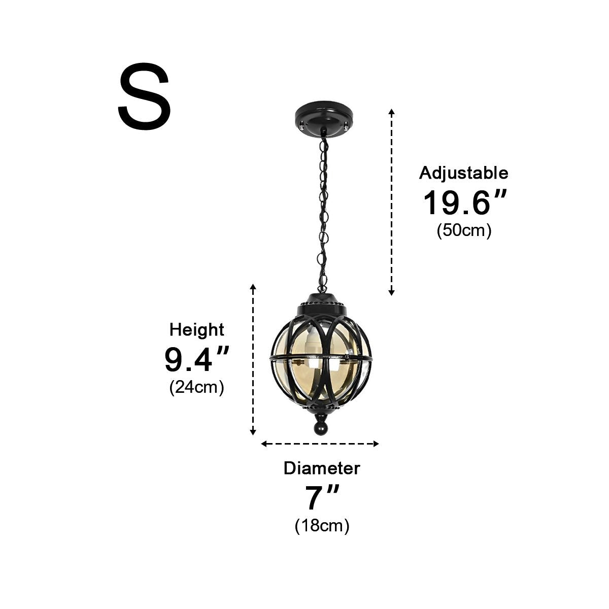 Waterproof Globe Outdoor Hanging Pendant Lights - Flyachilles