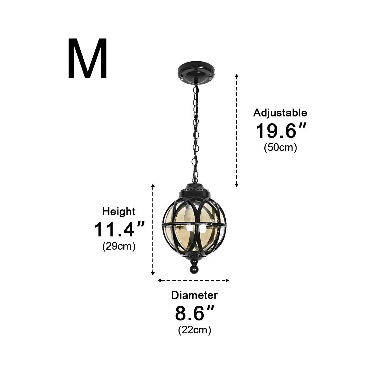 Waterproof Globe Outdoor Hanging Pendant Lights - Flyachilles