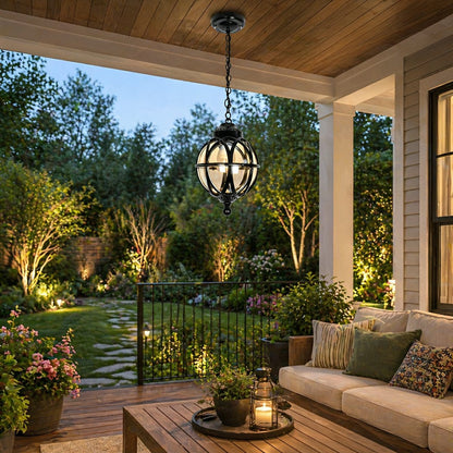 Waterproof Globe Outdoor Hanging Pendant Lights - Flyachilles
