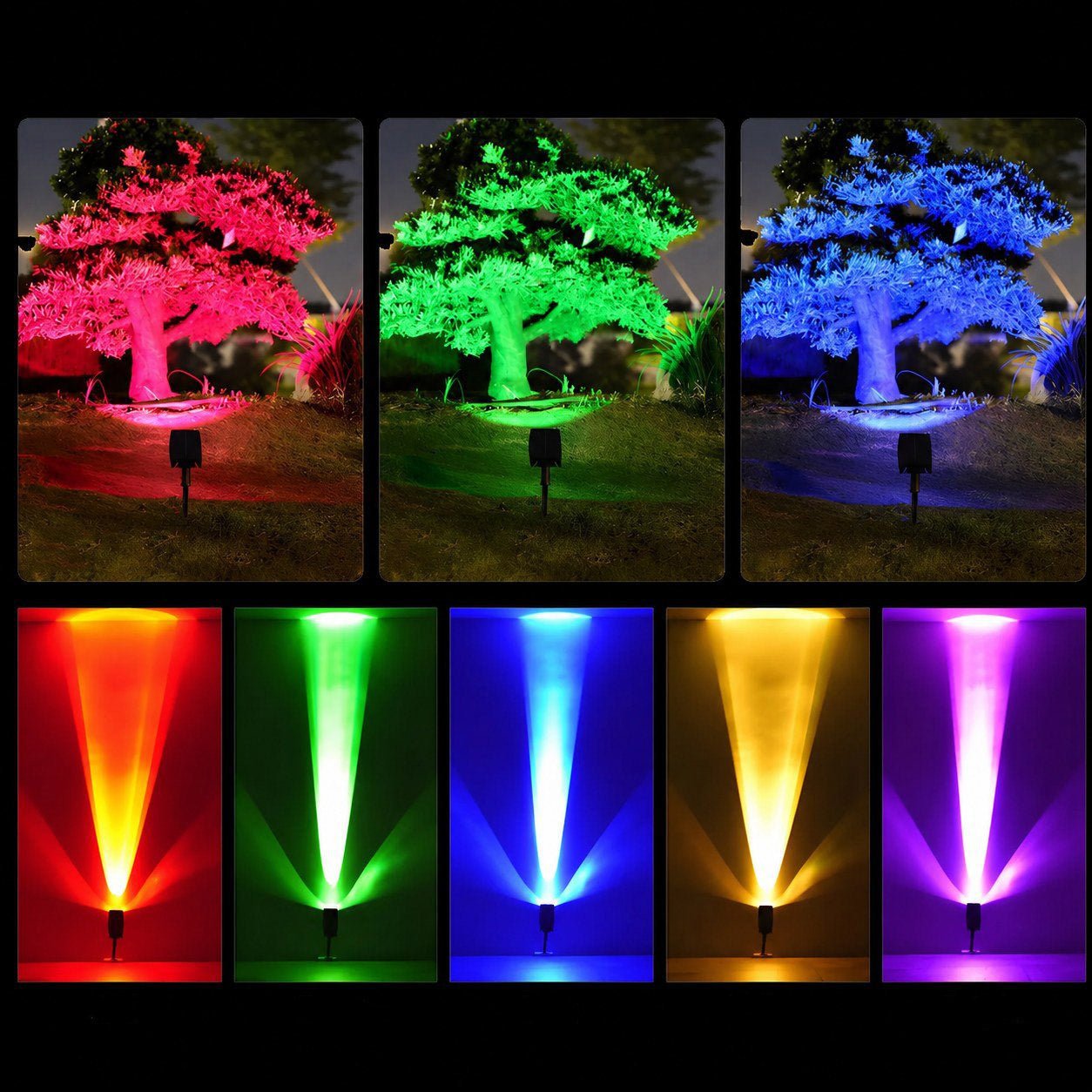 Waterproof LED Solar Multi-zoom Spot Light Landscape Lighting - Flyachilles