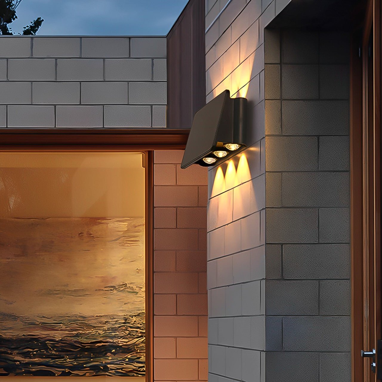 Waterproof LED Up and Down Lights Solar Wall Lamp Wall Washer Lights - Flyachilles