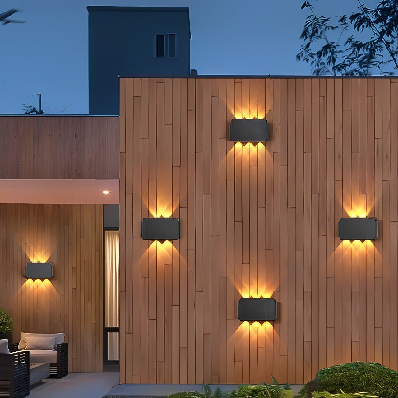 Waterproof LED Up and Down Lights Solar Wall Lamp Wall Washer Lights - Flyachilles