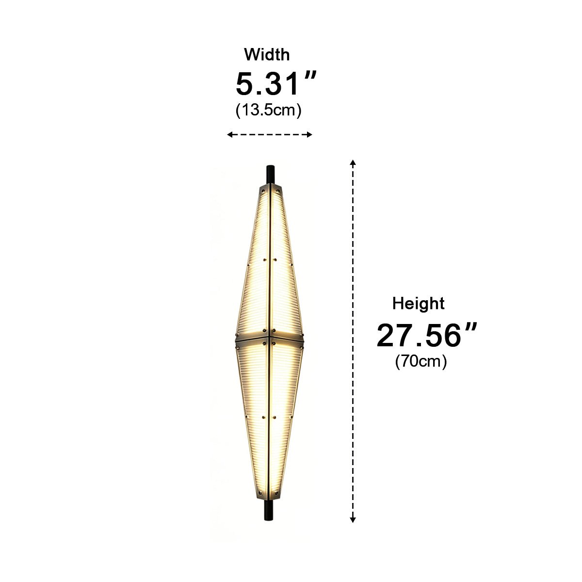 Waterproof Luxury Diamond Ribbed Glass Outdoor Wall Light - Flyachilles