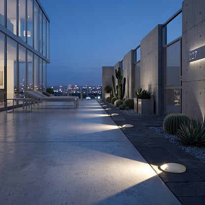 Waterproof Mdern Round LED Outdoor Step Lights Deck Stair Lights - Flyachilles