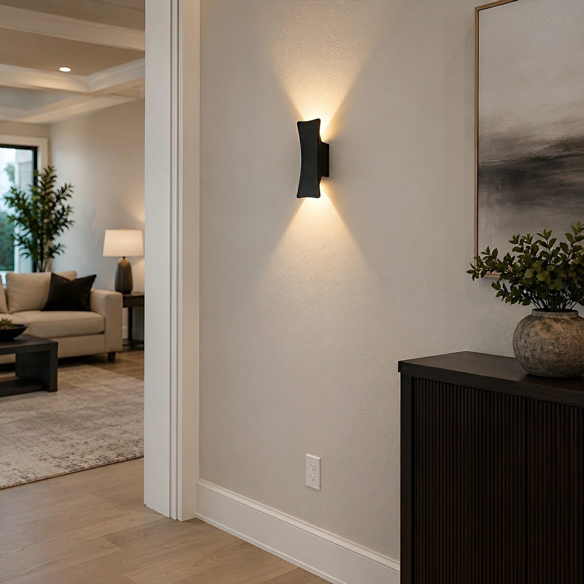 Waterproof Modern Arc Up and Down Outdoor Wall Light - Flyachilles