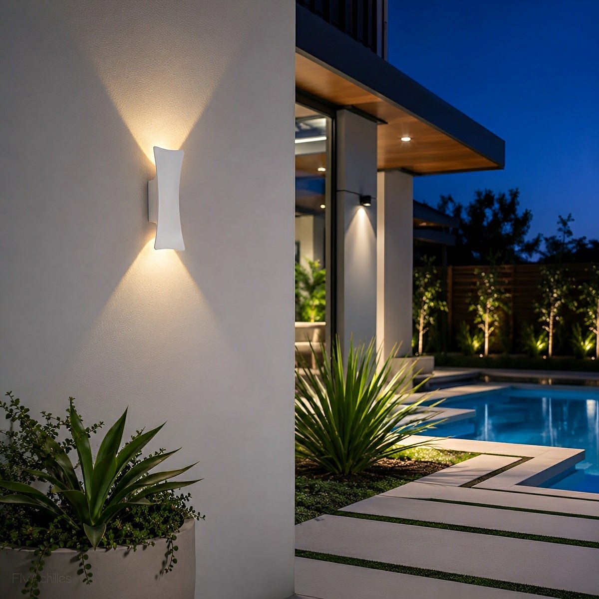 Waterproof Modern Arc Up and Down Outdoor Wall Light - Flyachilles