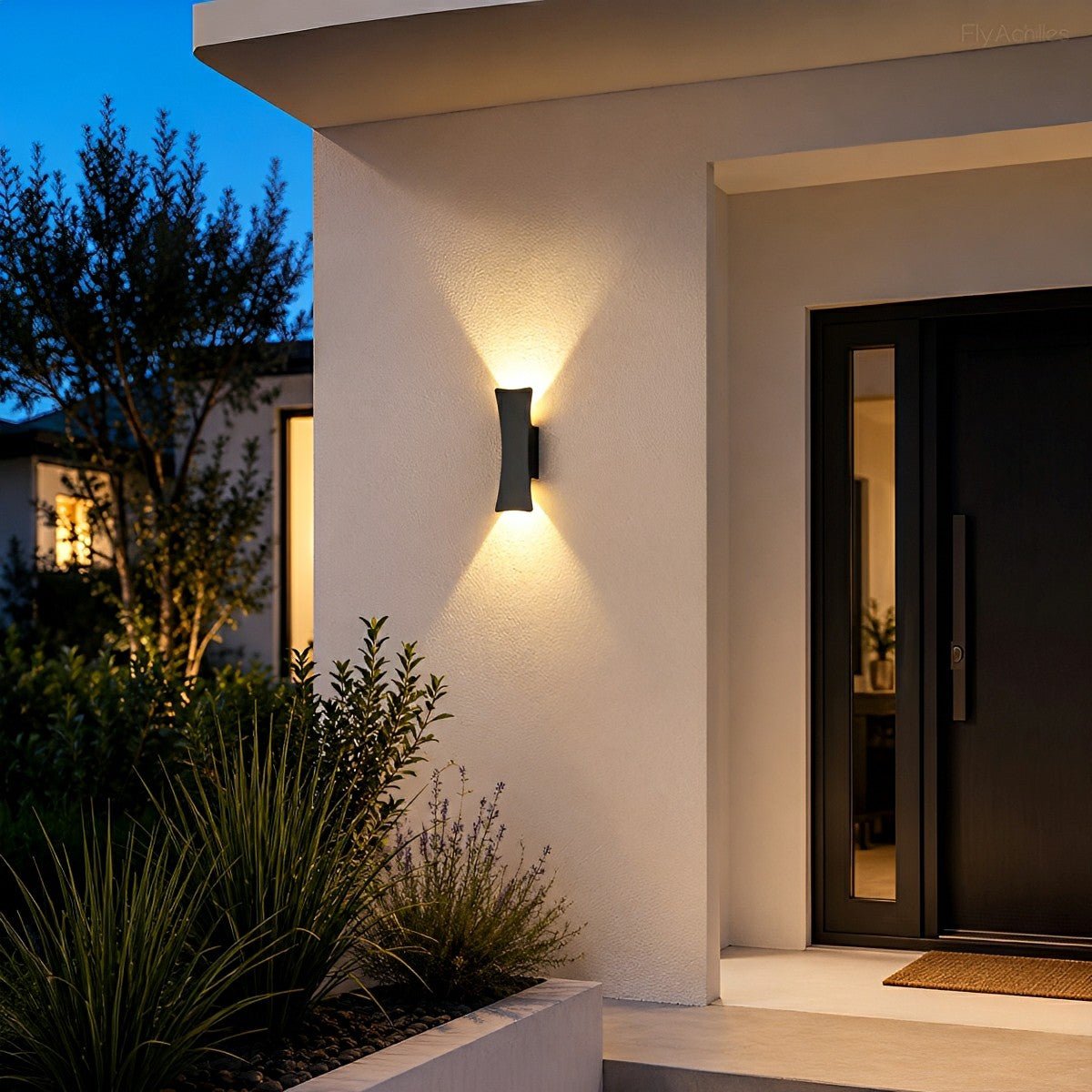 Waterproof Modern Arc Up and Down Outdoor Wall Light - Flyachilles