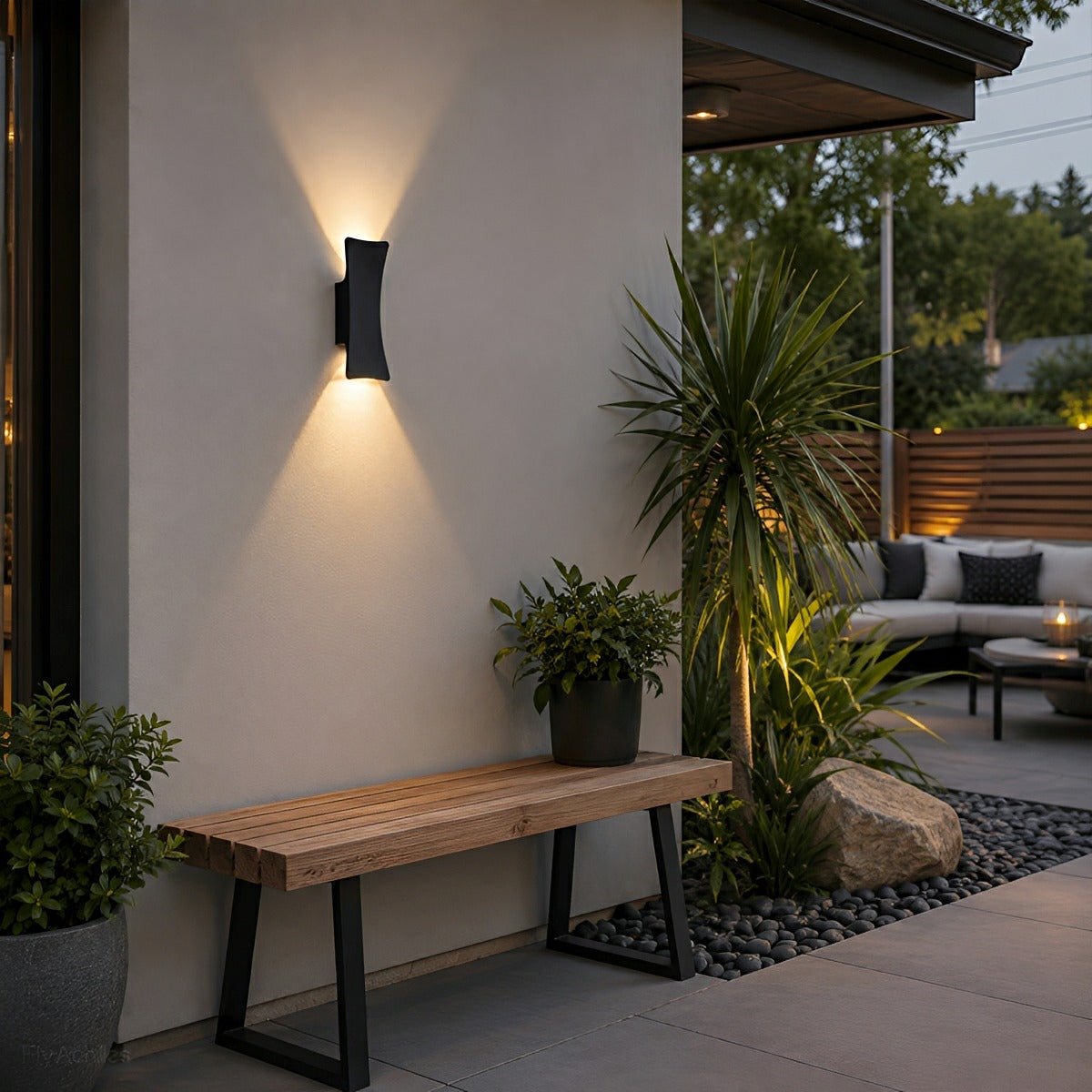 Waterproof Modern Arc Up and Down Outdoor Wall Light - Flyachilles