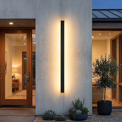 Waterproof Modern Black Long Strip LED Sconce Light Frosted Wall Light - Flyachilles