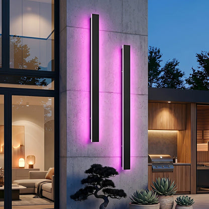 Waterproof Modern Black Long Strip LED Sconce Light Frosted Wall Light - Flyachilles