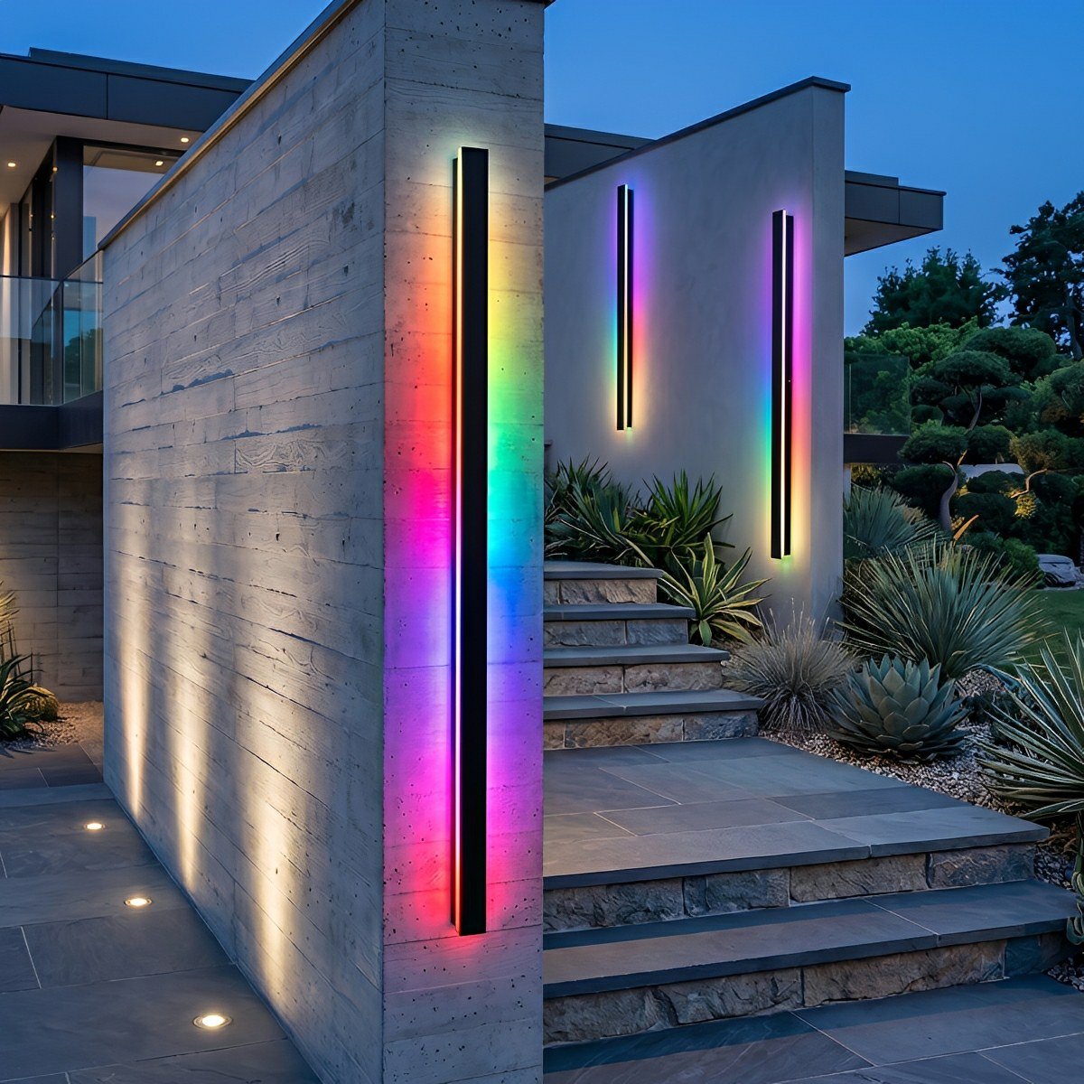 Waterproof Modern Black Long Strip LED Sconce Light Frosted Wall Light - Flyachilles
