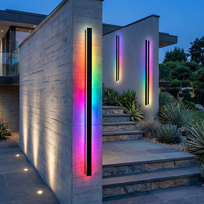 Waterproof Modern Black Long Strip LED Sconce Light Frosted Wall Light - Flyachilles