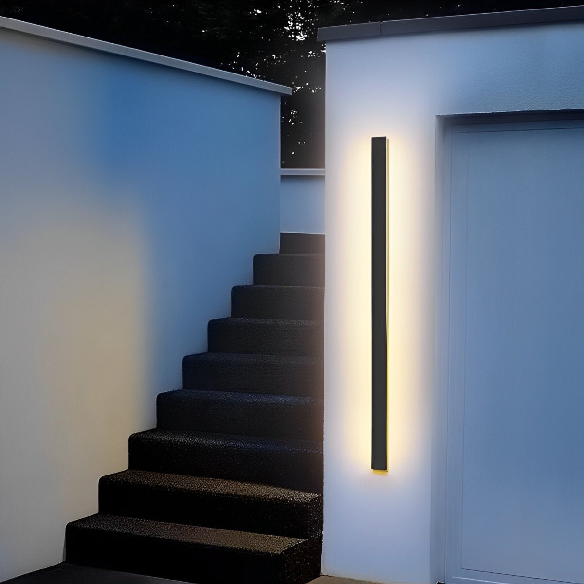Waterproof Modern Black Long Strip LED Sconce Light Frosted Wall Light - Flyachilles