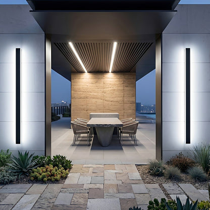 Waterproof Modern Black Long Strip LED Sconce Light Frosted Wall Light - Flyachilles