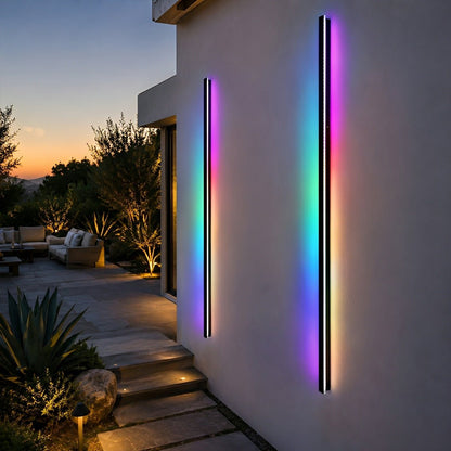 Waterproof Modern Black Long Strip LED Sconce Light Frosted Wall Light - Flyachilles