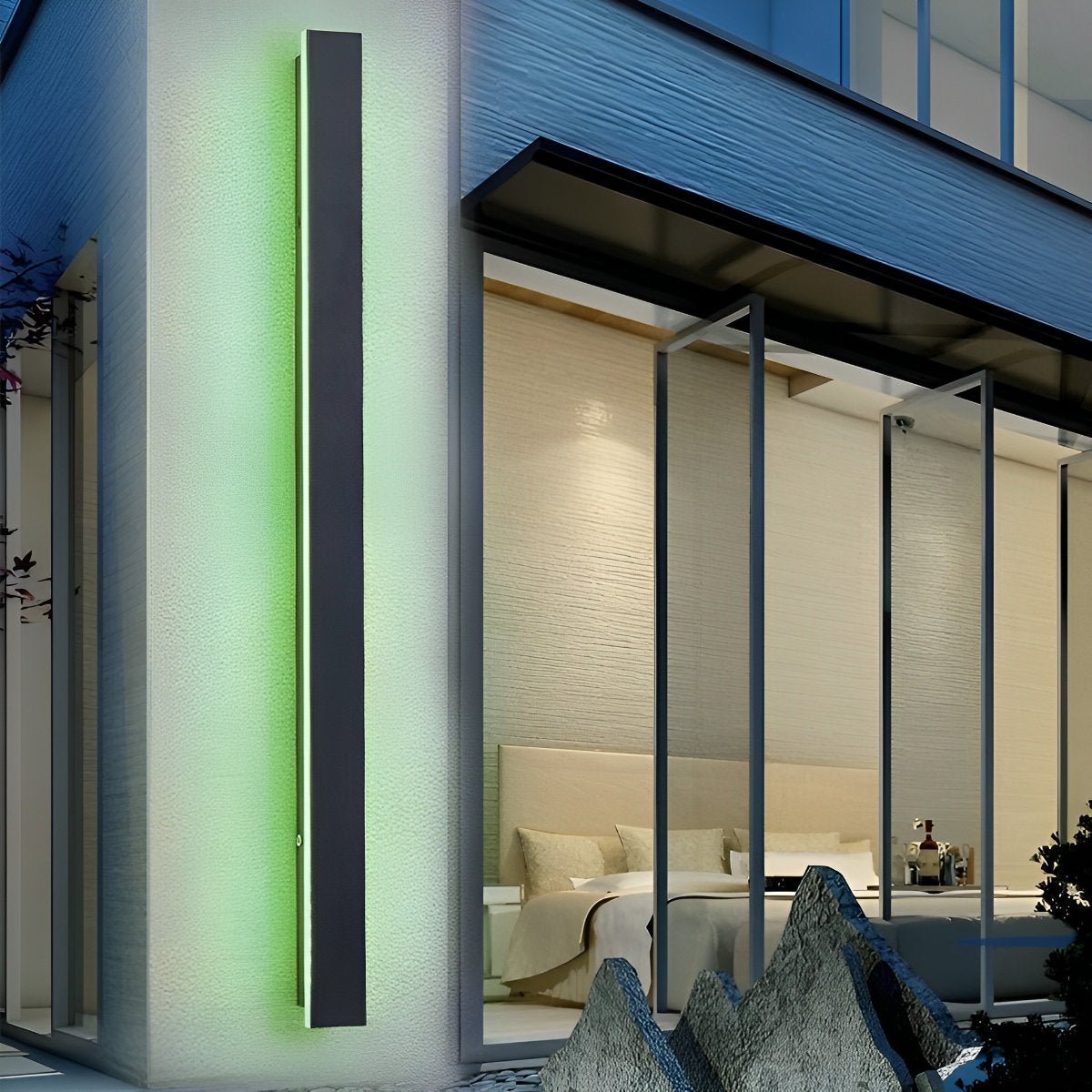 Waterproof Modern Black Long Strip LED Sconce Light Frosted Wall Light - Flyachilles