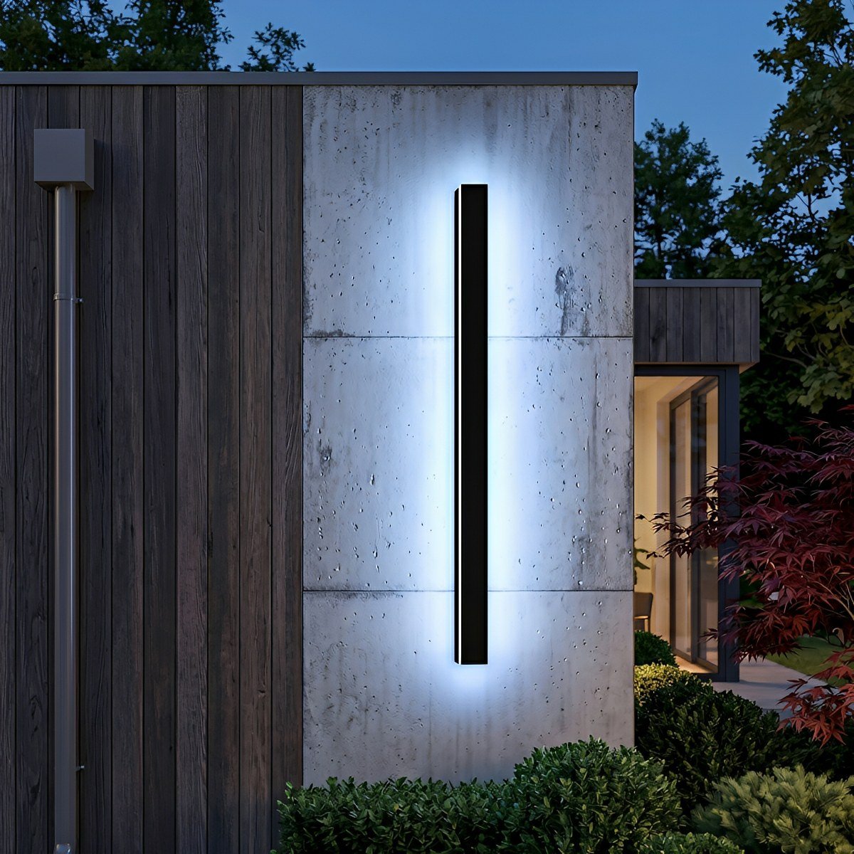 Waterproof Modern Black Long Strip LED Sconce Light Frosted Wall Light - Flyachilles