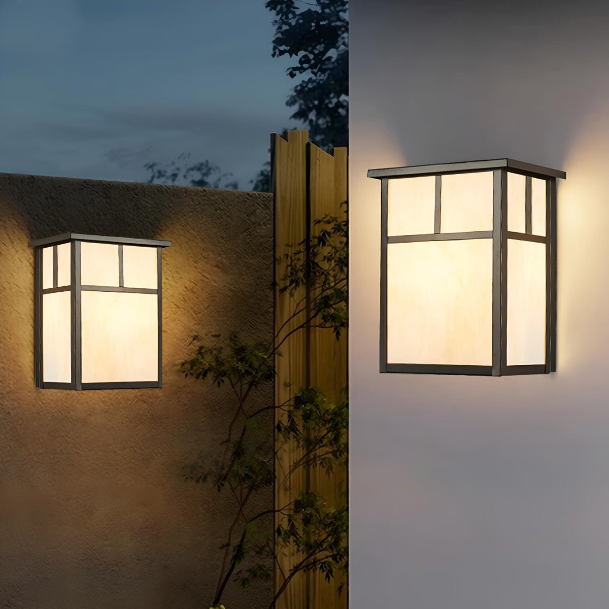 Waterproof Modern Farmhouse Square Outdoor LED Porch Wall Lights - Flyachilles