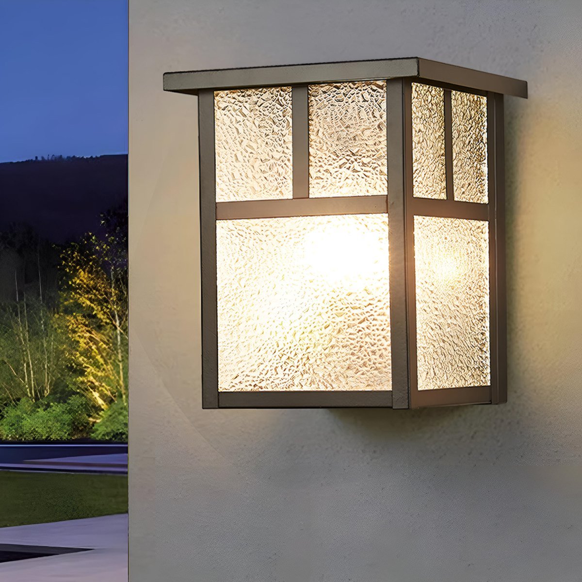 Waterproof Modern Farmhouse Square Outdoor LED Porch Wall Lights - Flyachilles