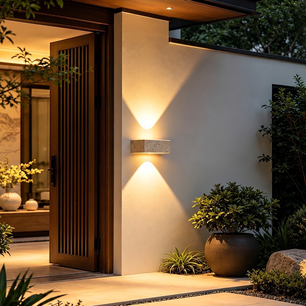 Waterproof Modern Natural Stone Up and Down LED Outdoor Wall Light - Flyachilles