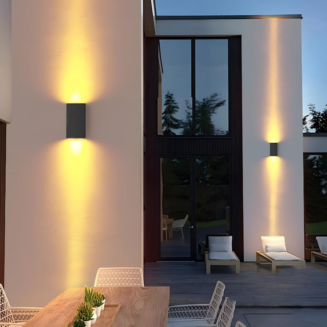 Waterproof Modern Rectangular Up&Down LED Outdoor Wall Washer Lights - Flyachilles