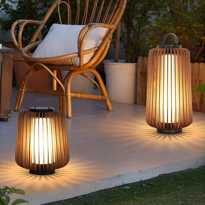 Waterproof Modern Ribbed Cylindrical LED Outdoor Floor Lamp Lantern - Flyachilles