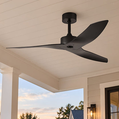 Waterproof Modern Sculpted Curved 3-Blade Outdoor Ceiling Fan - Flyachilles