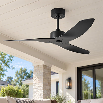 Waterproof Modern Sculpted Curved 3-Blade Outdoor Ceiling Fan - Flyachilles