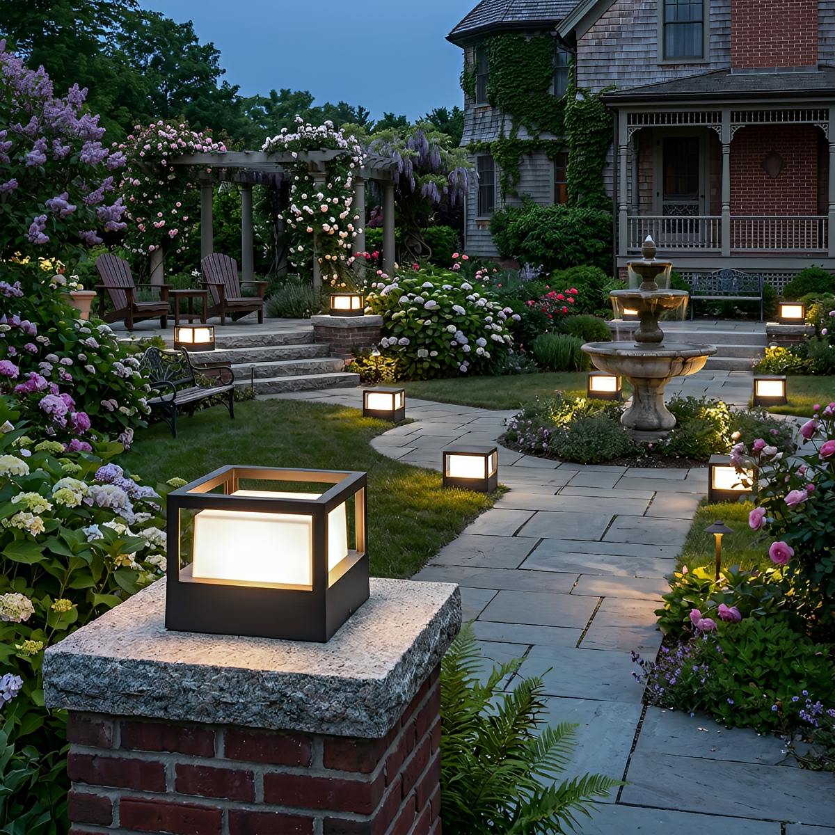 Waterproof Modern Square Outdoor Post Cap Light Fence Landscape Light - Flyachilles