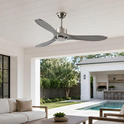 Waterproof Modern Wood 3-Blade Outdoor Ceiling Fan - Flyachilles