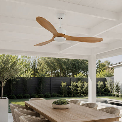 Waterproof Modern Wood 3-Blade Outdoor Ceiling Fan - Flyachilles