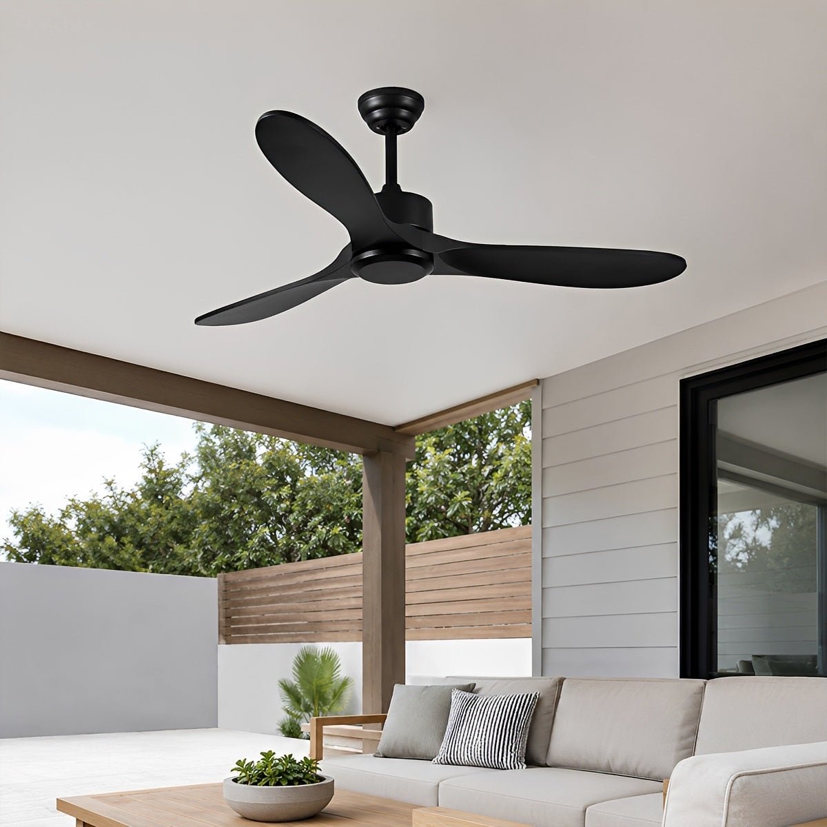 Waterproof Modern Wood 3-Blade Outdoor Ceiling Fan - Flyachilles