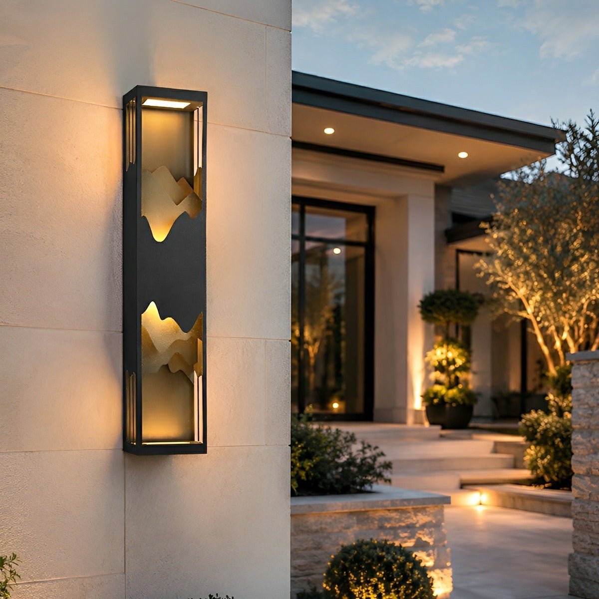 Waterproof Mountain Scenery Led Wall Sconce Garden Wall Light - Flyachilles