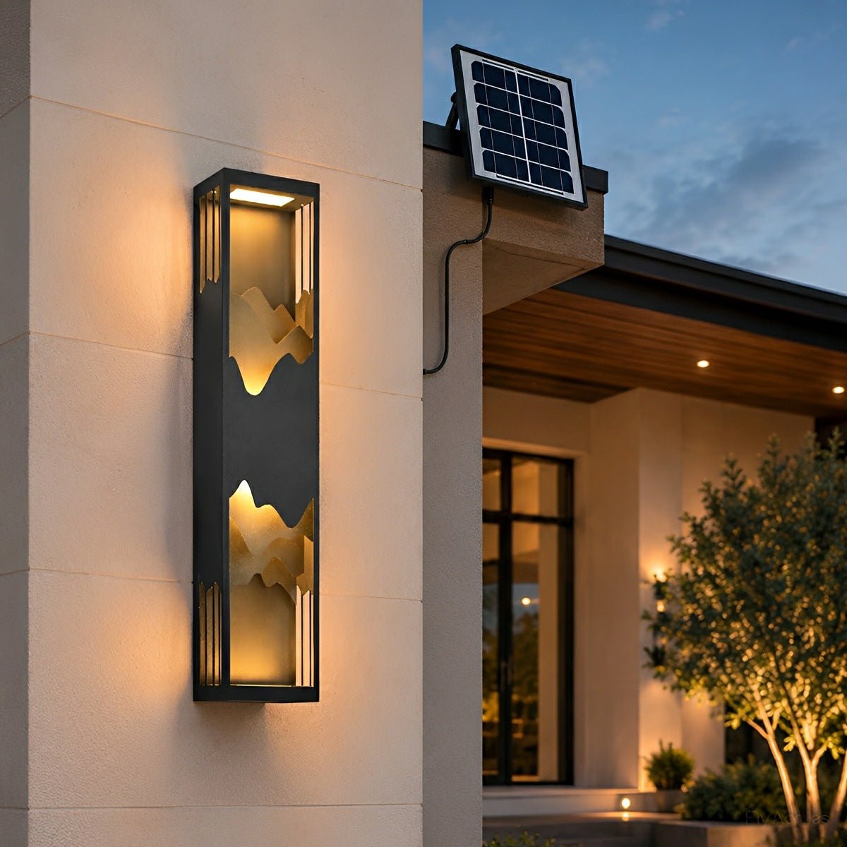 Waterproof Mountain Scenery Led Wall Sconce Garden Wall Light - Flyachilles