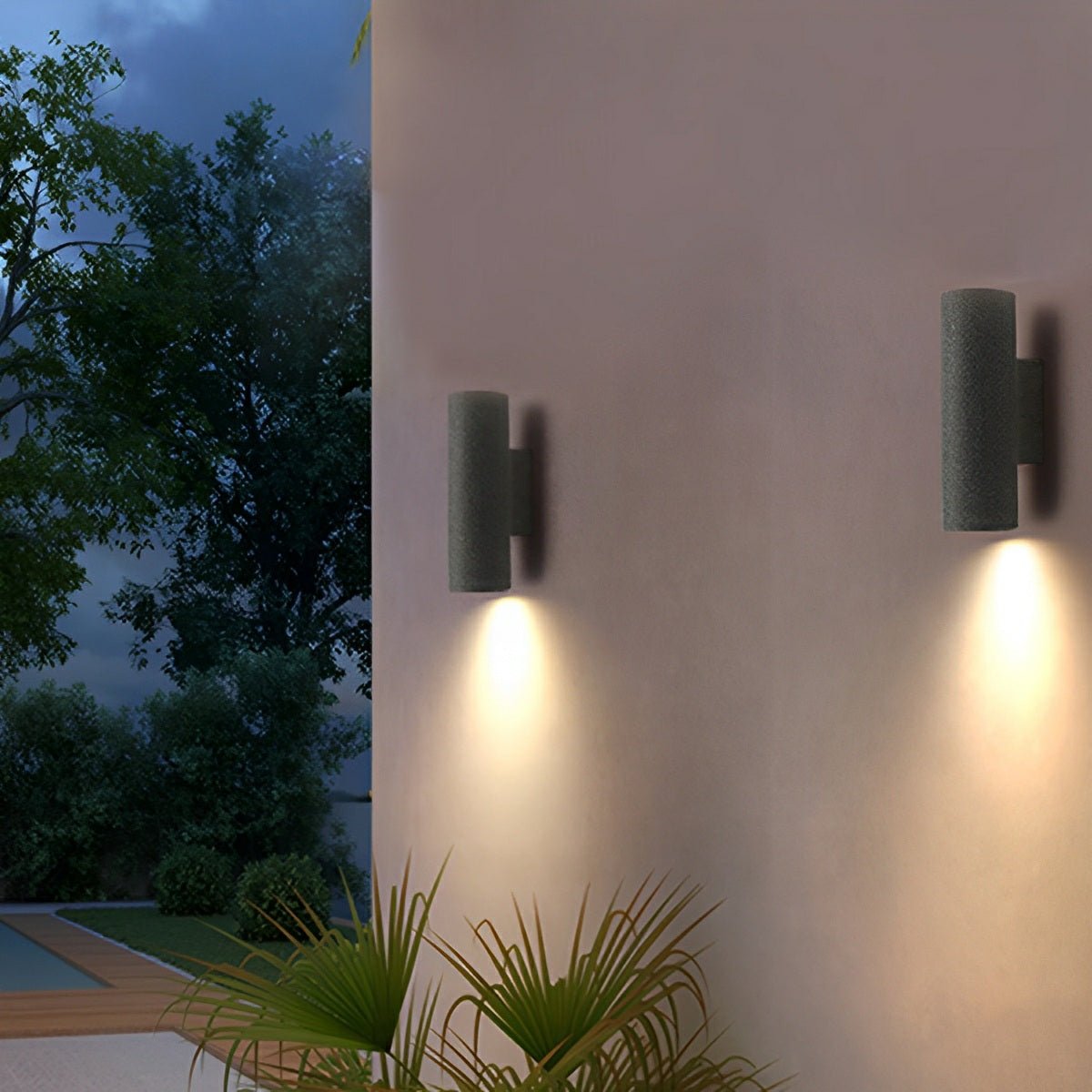 Waterproof Outdoor Cemen Cylinder Down Exterior Porch LED Wall Lights - Flyachilles