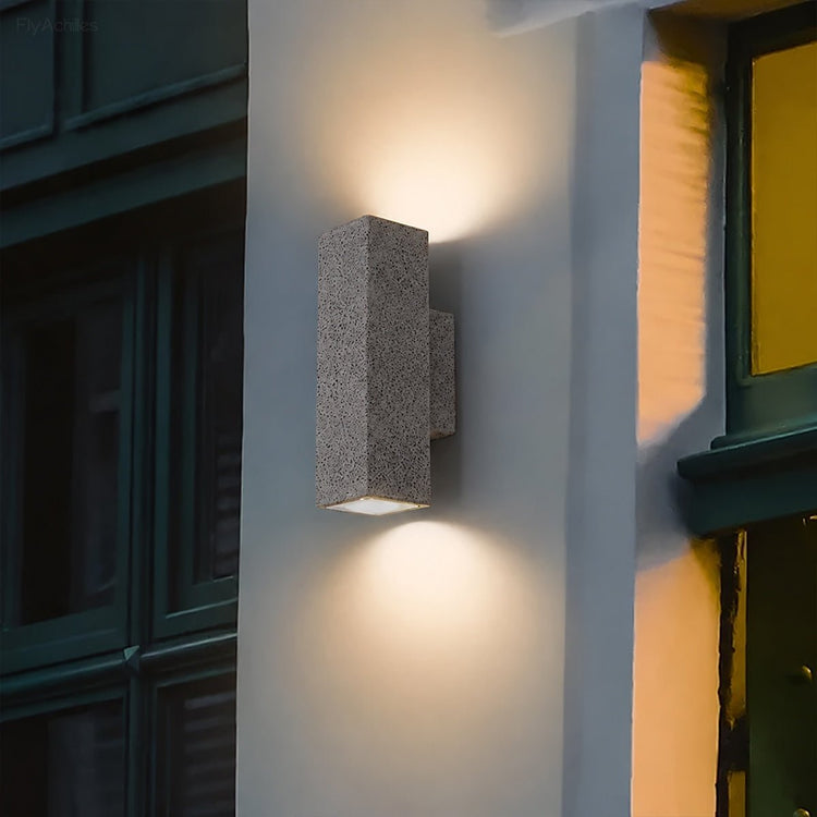 Waterproof Outdoor Concrete Rectangulart Up&amp;Down Exterior Porch LED Wall Lights - Flyachilles