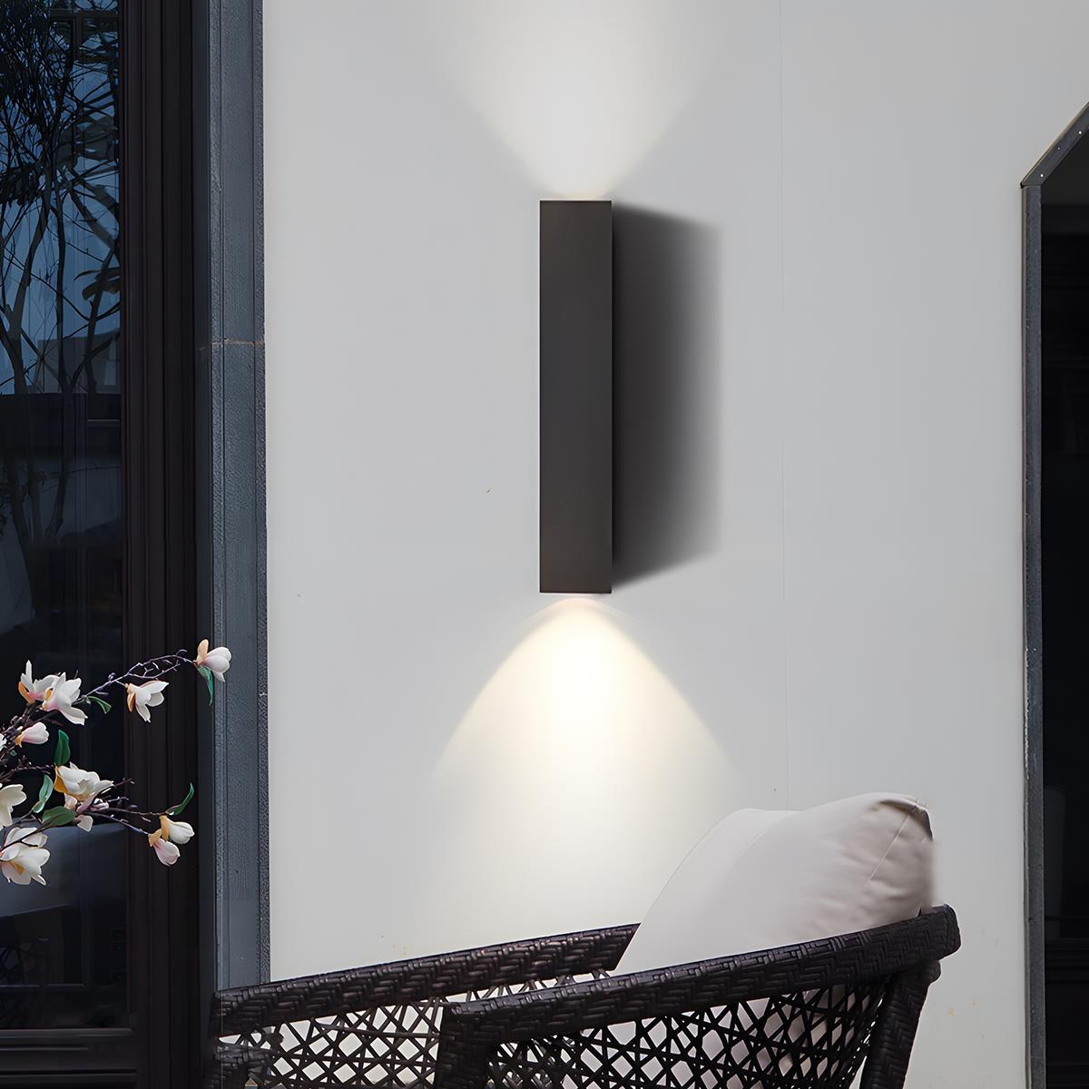 Waterproof Outdoor Rectangular Up and Down Dimmable Exterior Wall Lights - Flyachilles