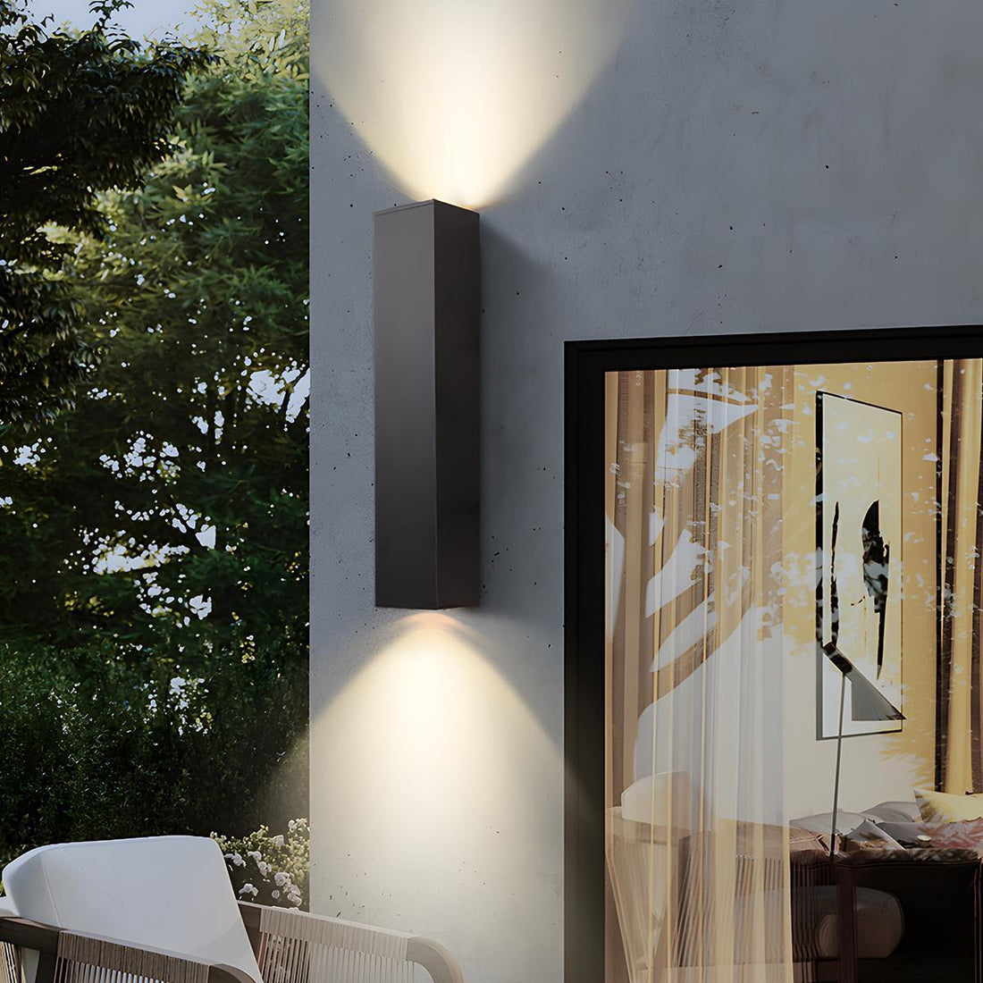Waterproof Outdoor Rectangular Up and Down Dimmable Exterior Wall Lights - Flyachilles