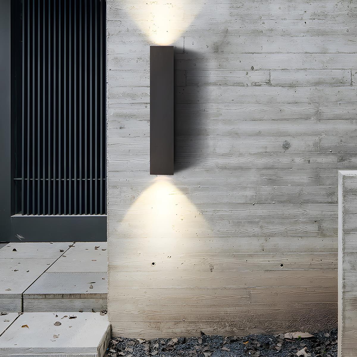 Waterproof Outdoor Rectangular Up and Down Dimmable Exterior Wall Lights - Flyachilles