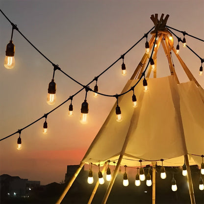 Waterproof Plug In LED Outdoor String Lights Garden Hanging Light - Flyachilles