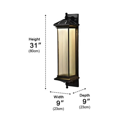 Waterproof Retro Striped Glass Solar Wall Lights - Flyachilles