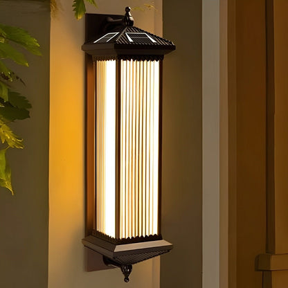 Waterproof Retro Striped Glass Solar Wall Lights - Flyachilles